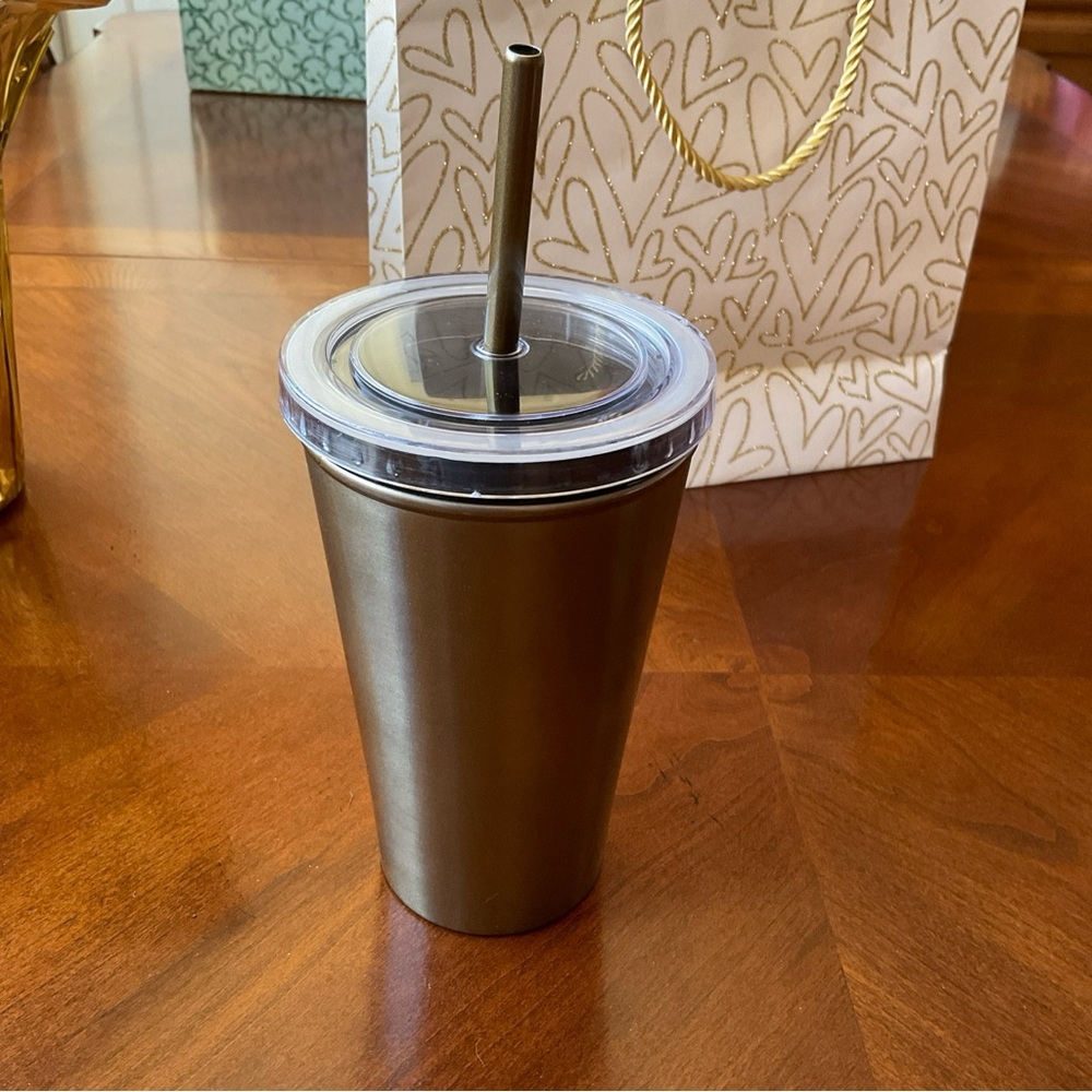 Coffee Bean & Tea Leaf Bronze Color, cold tumbler, 16 oz, RARE, HTF - Picture 2 of 13